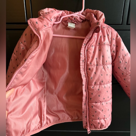 Pink Dotted Print Puffer Jacket - Picture 5 of 5